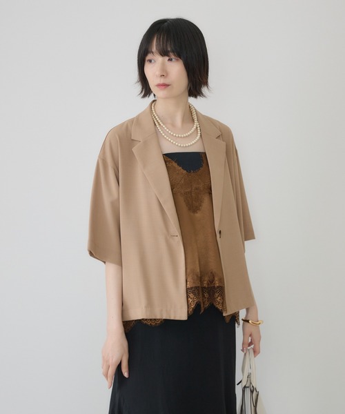 Paradise Picnic（パラダイスピクニック）の「Dignite Collier サテンレースキャミ（キャミソール・レディース・ベージュ/ブラック/ブラウン・FREE）」の20枚目の写真