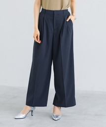 【 快適ドライタッチ 】 強撚ポリ・ツータックワイドパンツ