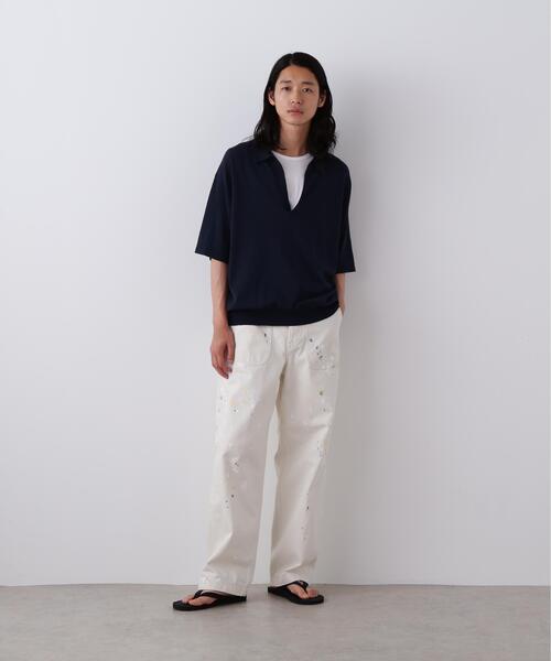 YLEVE / COTTON LINEN KNIT SKIPPER POLO（ニット/セーター）｜YLEVE