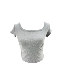 Side Gathered Cropped T-shirt  / サイドギャザークロップドTシャツ