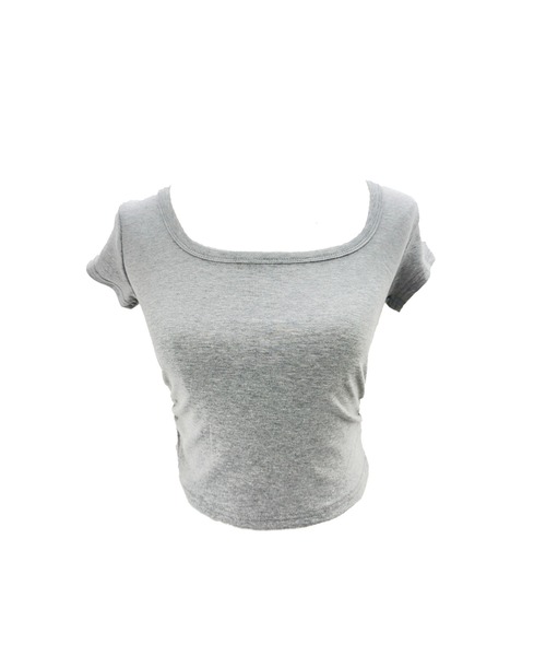 mindseeker girls(マインドシーカーガールズ)の「Side Gathered Cropped T-shirt / サイドギャザークロップドTシャツ(Tシャツ/カットソー・レディース・グレー/ホワイト/ブラック・FREE)」の3枚目の写真