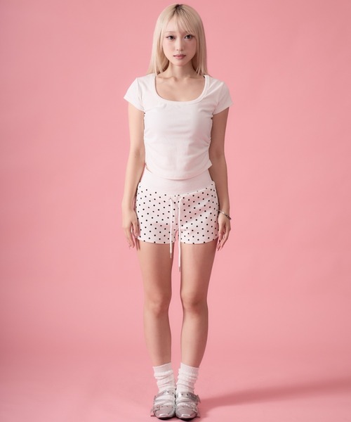 mindseeker girls(マインドシーカーガールズ)の「Side Gathered Cropped T-shirt / サイドギャザークロップドTシャツ(Tシャツ/カットソー・レディース・グレー/ホワイト/ブラック・FREE)」の18枚目の写真