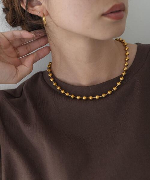 URBAN RESEARCH Sonny Label（アーバンリサーチサニーレーベル）の「ステンレスラージボールチェーンネックレス（ネックレス・レディース・ゴールド/シルバー・ONE）」の2枚目の写真