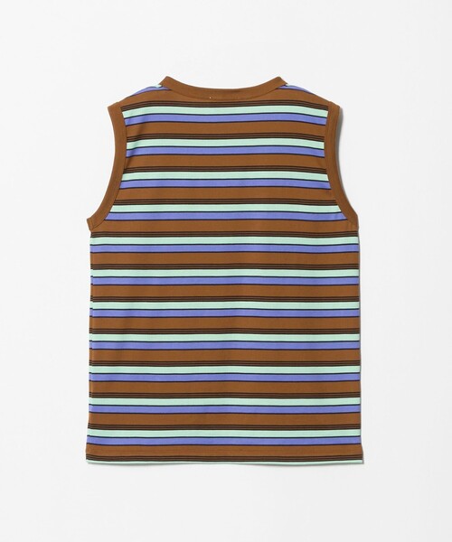 UNITED ARROWS（ユナイテッドアローズ）の「マルチボーダー ノースリーブ Tシャツ（タンクトップ・レディース・オフホワイト/ダークブラウン・FREE）」の3枚目の写真