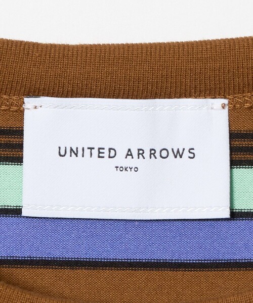 UNITED ARROWS（ユナイテッドアローズ）の「マルチボーダー ノースリーブ Tシャツ（タンクトップ・レディース・オフホワイト/ダークブラウン・FREE）」の9枚目の写真