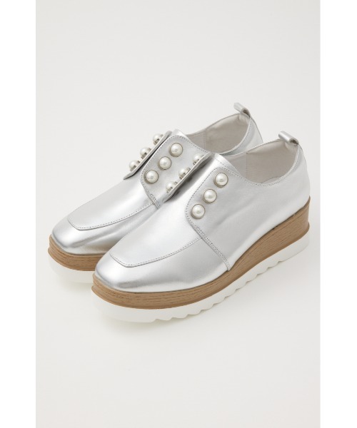 STACCATO（スタッカート）の「【再入荷】メイジーパールプラットフォーム（スニーカー・レディース・シルバー/ブラック・23cm/22.5cm/23.5cm/24cm/24.5cm）」の2枚目の写真