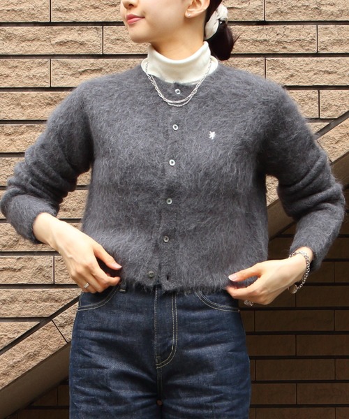 GYMPHLEX(ジムフレックス)の「Gymphlex/ジムフレックス シャギーニットカーディガン SHAGGY KNIT CARDIGAN GY-D0098 SGK(カーディガン/ボレロ・レディース・ワインレッド/ベージュ/トップグレー・14)」の1枚目の写真