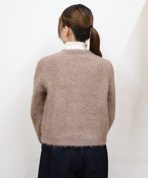 GYMPHLEX(ジムフレックス)の「Gymphlex/ジムフレックス シャギーニットカーディガン SHAGGY KNIT CARDIGAN GY-D0098 SGK(カーディガン/ボレロ・レディース・ワインレッド/ベージュ/トップグレー・14)」の8枚目の写真