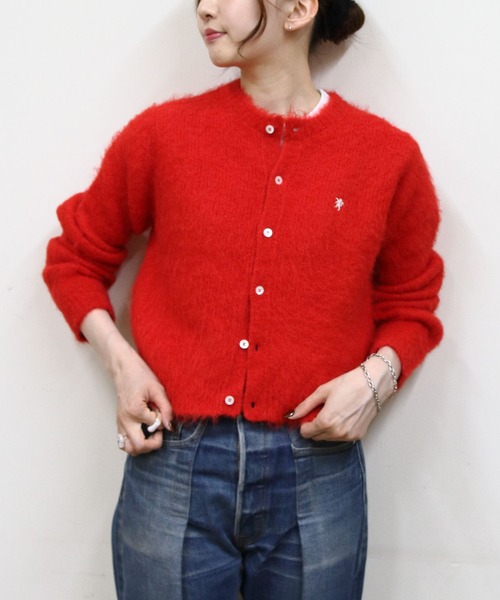 GYMPHLEX(ジムフレックス)の「Gymphlex/ジムフレックス シャギーニットカーディガン SHAGGY KNIT CARDIGAN GY-D0098 SGK(カーディガン/ボレロ・レディース・ワインレッド/ベージュ/トップグレー・14)」の10枚目の写真