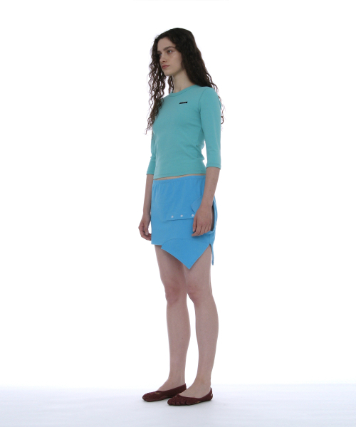 PARTIMENTO WOMEN(パルティメントウィメン)の「リワークドポロミニスカート_ブルー(スカート・レディース・その他・SMALL/MEDIUM)」の4枚目の写真