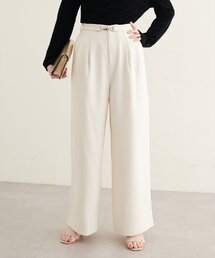 natural couture | 【sherbet line】接触冷感ベルト付きタック入りパンツ(その他パンツ)