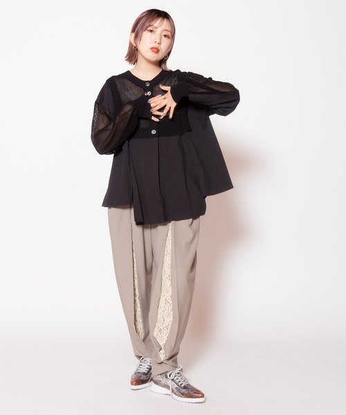 OSMOSIS(オズモーシス)の「レースインタックパンツ(その他パンツ・レディース・グレイッシュベージュ/ダークブラウン/ブラック・ONE SIZE)」の21枚目の写真