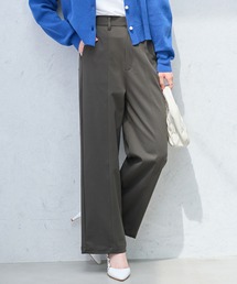 美脚効果◎ストレッチで楽ちん!センター切替セミワイドパンツ