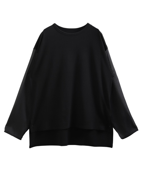 SUNFLOWER EIGHT(サンフラワーエイト)の「シアースリーブロングTシャツ(Tシャツ/カットソー・レディース・ブラック/オフホワイト・M)」の18枚目の写真