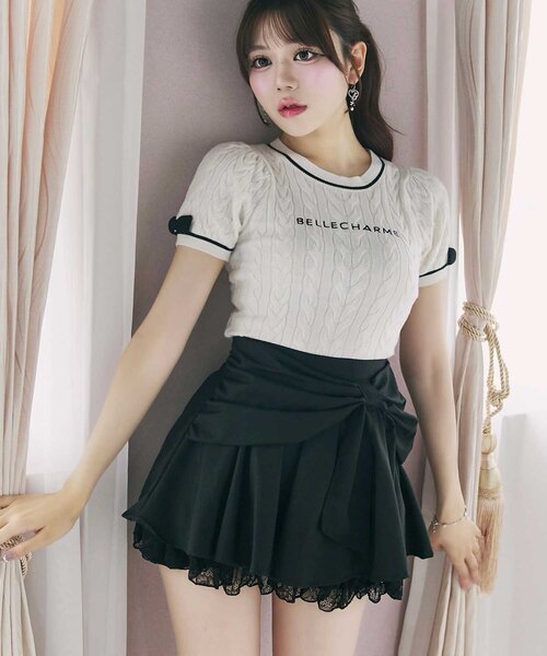 セール】【Belle Charme】Big Ribbon Frill Skirt（スカート）｜Belle