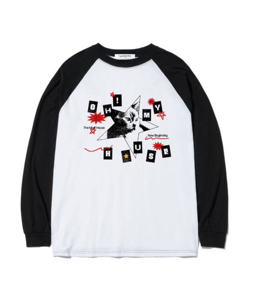 THEMORFHOUSE（ザモーフハウス）の「オーマイハウスプリントオーバーサイズロングスリーブ[4色]（Tシャツ/カットソー・レディース・ホワイト/ブラウン/ネイビー/ブラック・MEDIUM/LARGE）」の7枚目の写真