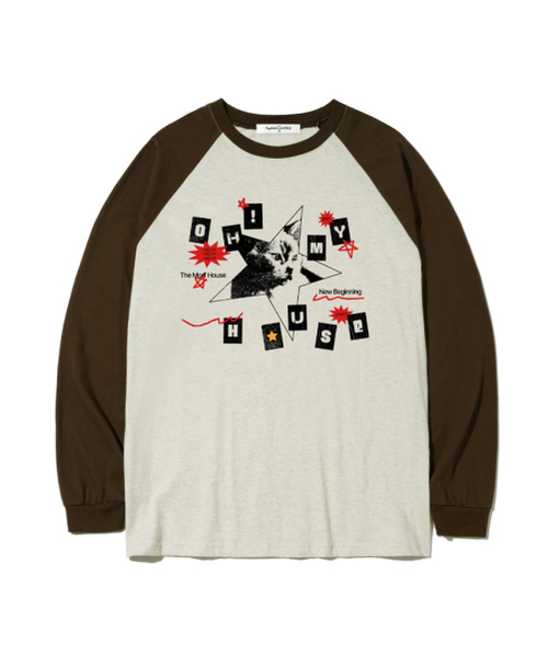THEMORFHOUSE（ザモーフハウス）の「オーマイハウスプリントオーバーサイズロングスリーブ[4色]（Tシャツ/カットソー・レディース・ホワイト/ブラウン/ネイビー/ブラック・MEDIUM/LARGE）」の8枚目の写真