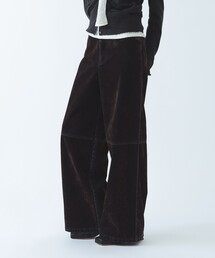 フロッキー デニム ワイドパンツ