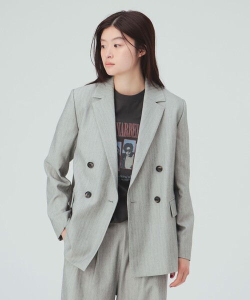 BEAMS HEART(ビームスハート)の「ツイーディー ジャケット(テーラードジャケット・レディース・グレー/ブラウン・SMALL/MEDIUM)」の6枚目の写真