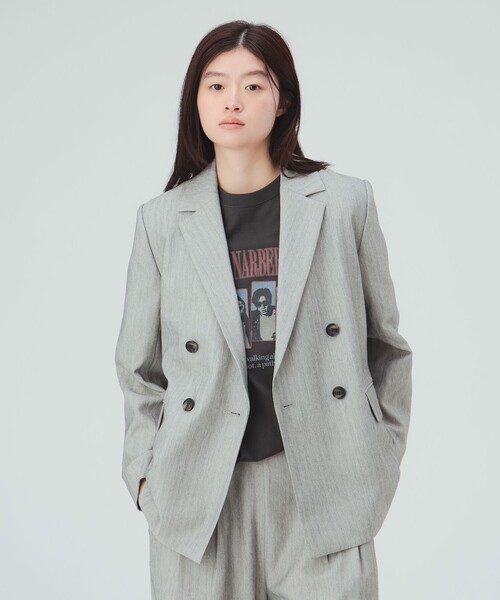 BEAMS HEART(ビームスハート)の「ツイーディー ジャケット(テーラードジャケット・レディース・グレー/ブラウン・SMALL/MEDIUM)」の3枚目の写真