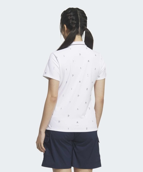adidas(アディダス)の「クライマクール モノグラム 半袖シャツ【adidas Golf/アディダスゴルフ】(ポロシャツ・レディース・ホワイト・X-SMALL/SMALL/MEDIUM/X-LARGE/LARGE)」の2枚目の写真