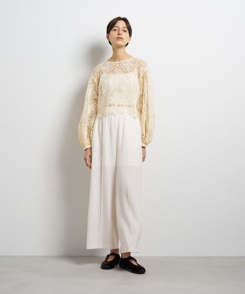 LANVIN en Bleu（ランバンオンブルー）の「2wayラインフラワーレースブラウス（シャツ/ブラウス・レディース・イエロー/ブラック・38）」の3枚目の写真