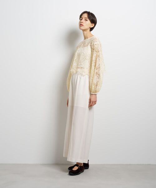LANVIN en Bleu（ランバンオンブルー）の「2wayラインフラワーレースブラウス（シャツ/ブラウス・レディース・イエロー/ブラック・38）」の4枚目の写真