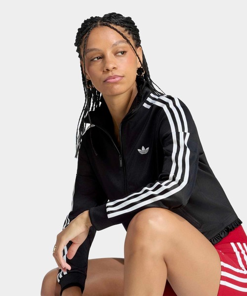adidas(アディダス)の「プリーツ ファイヤーバード トラックトップ / ジャージ / トラックジャケット / アディダスオリジナルス adidas Originals(ジャージ・レディース・ブラック・XX-LARGE/LARGE/X-LARGE/X-SMALL/SMALL/MEDIUM)」の3枚目の写真
