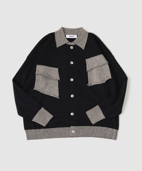 sulvam(サルバム)の「SULVAM / サルバム CLASSICAL KNIT(カーディガン/ボレロ・メンズ・パープル/ホワイト/ブラック・MEDIUM)」の1枚目の写真