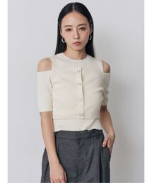 オフショルカーデドッキングニット