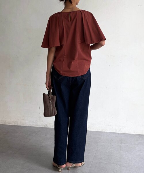 Chez toi(シェトワ)の「ケープカットソー(Tシャツ/カットソー・レディース・オレンジ/ブラック・FREE)」の16枚目の写真