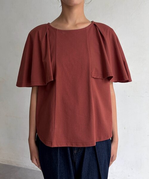 Chez toi(シェトワ)の「ケープカットソー(Tシャツ/カットソー・レディース・オレンジ/ブラック・FREE)」の17枚目の写真