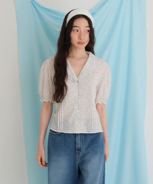 MOUI（モウイ）の「Floral collar blouse (L/PINK)（シャツ/ブラウス・レディース・その他・FREE）」の3枚目の写真