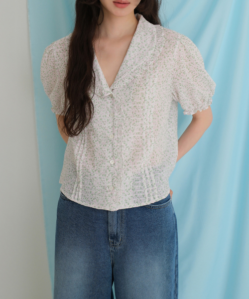 MOUI（モウイ）の「Floral collar blouse (L/PINK)（シャツ/ブラウス・レディース・その他・FREE）」の4枚目の写真
