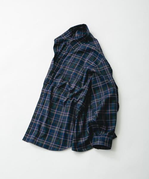 EKAL(エカル)の「チェックロングスリーブシャツ(シャツ/ブラウス・メンズ・ネイビー/ブラウン・MEDIUM/LARGE)」の1枚目の写真