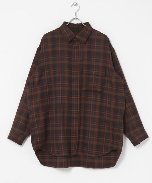 EKAL(エカル)の「チェックロングスリーブシャツ(シャツ/ブラウス・メンズ・ネイビー/ブラウン・MEDIUM/LARGE)」の14枚目の写真