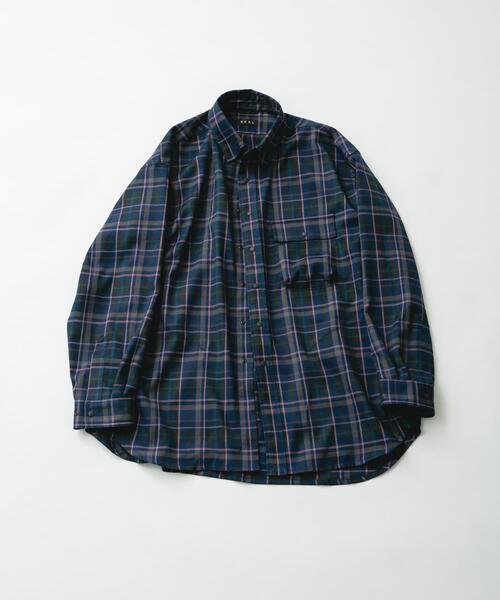 EKAL(エカル)の「チェックロングスリーブシャツ(シャツ/ブラウス・メンズ・ネイビー/ブラウン・MEDIUM/LARGE)」の16枚目の写真