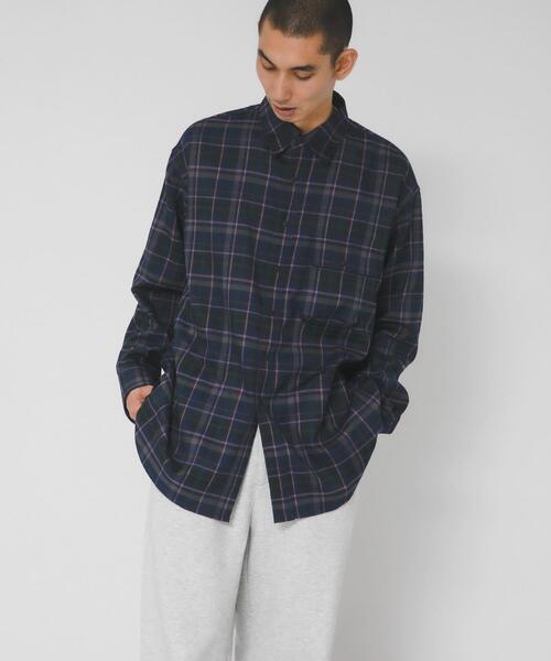 EKAL(エカル)の「チェックロングスリーブシャツ(シャツ/ブラウス・メンズ・ネイビー/ブラウン・MEDIUM/LARGE)」の17枚目の写真