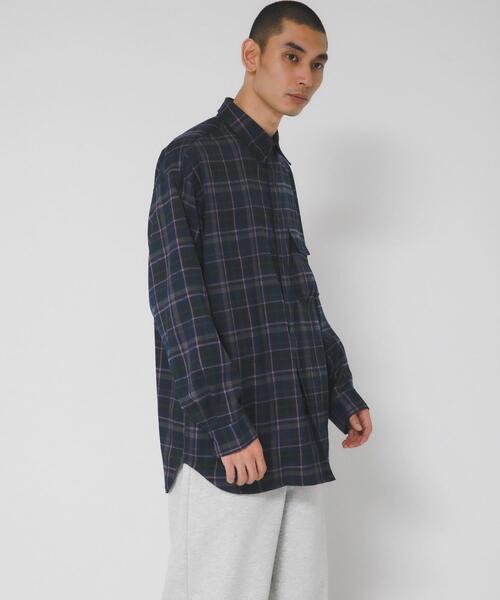 EKAL(エカル)の「チェックロングスリーブシャツ(シャツ/ブラウス・メンズ・ネイビー/ブラウン・MEDIUM/LARGE)」の18枚目の写真