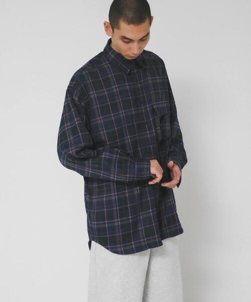 EKAL(エカル)の「チェックロングスリーブシャツ(シャツ/ブラウス・メンズ・ネイビー/ブラウン・MEDIUM/LARGE)」の19枚目の写真