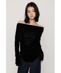 OFF SHOULDER VELOUR TOPS オフショルダーベロアトップス 秋服