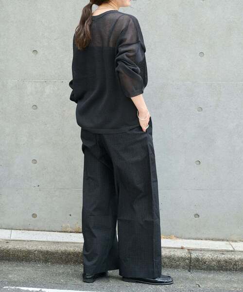 OUTDOOR PRODUCTS(アウトドアプロダクツ)の「COTTON CHECK PAJAMA PT(スラックス・レディース・ブラック/グリーン・38/36)」の7枚目の写真