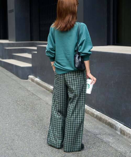 OUTDOOR PRODUCTS(アウトドアプロダクツ)の「COTTON CHECK PAJAMA PT(スラックス・レディース・ブラック/グリーン・38/36)」の18枚目の写真