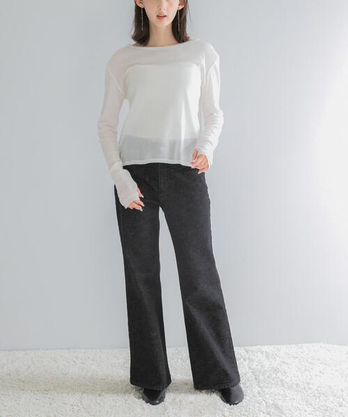 URBAN RESEARCH ROSSO WOMEN（アーバンリサーチ　ロッソ）の「コットンチュールドッキングカットソー（Tシャツ/カットソー・レディース・グリーン/ブラック/オフホワイト・FREE）」の8枚目の写真