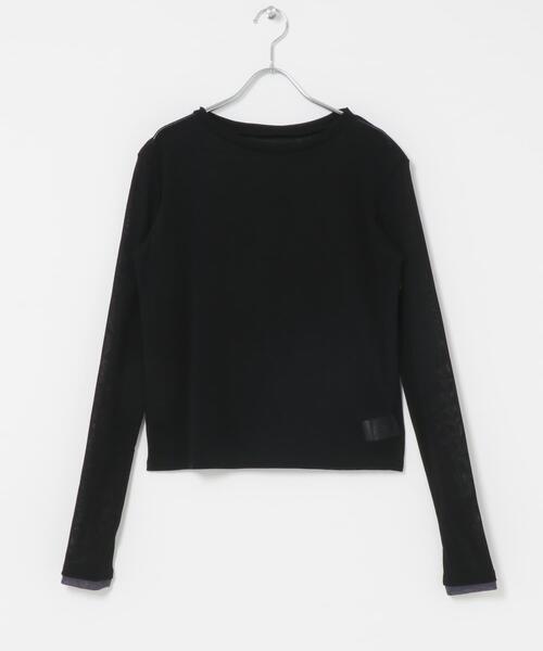 URBAN RESEARCH ROSSO WOMEN（アーバンリサーチ　ロッソ）の「コットンチュールドッキングカットソー（Tシャツ/カットソー・レディース・グリーン/ブラック/オフホワイト・FREE）」の15枚目の写真