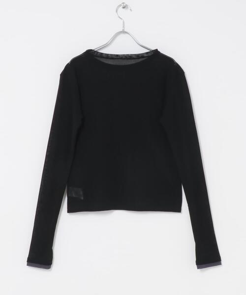 URBAN RESEARCH ROSSO WOMEN（アーバンリサーチ　ロッソ）の「コットンチュールドッキングカットソー（Tシャツ/カットソー・レディース・グリーン/ブラック/オフホワイト・FREE）」の17枚目の写真