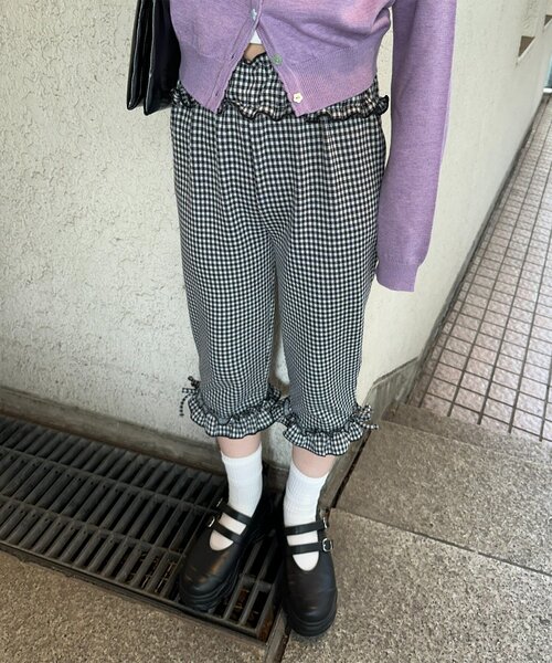 DISCOAT(ディスコート)の「【umm.】裾フリルバイカーパンツ(その他パンツ・レディース・ブラック/グレー/ブラック系その他・FREE)」の5枚目の写真