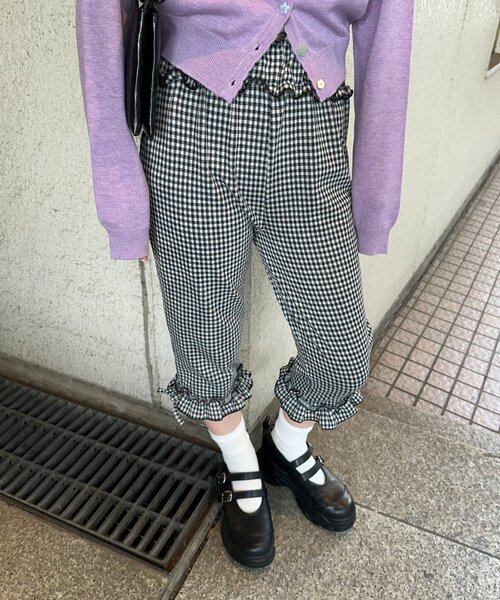 DISCOAT(ディスコート)の「【umm.】裾フリルバイカーパンツ(その他パンツ・レディース・ブラック/グレー/ブラック系その他・FREE)」の7枚目の写真