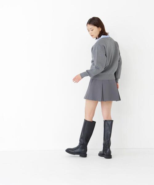 NATURAL BEAUTY BASIC(ナチュラルビューティーベーシック)の「ダブルジャガードロゴニット(ニット/セーター・レディース・グレー/オフホワイト/ダークブラウン・FREE)」の14枚目の写真