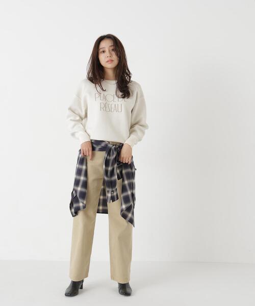 NATURAL BEAUTY BASIC(ナチュラルビューティーベーシック)の「ダブルジャガードロゴニット(ニット/セーター・レディース・グレー/オフホワイト/ダークブラウン・FREE)」の20枚目の写真